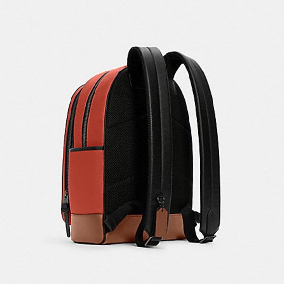 M Coach Thompson Pebbled Leather Backpack - Terracotta/Saddle - Picture 2 of 11